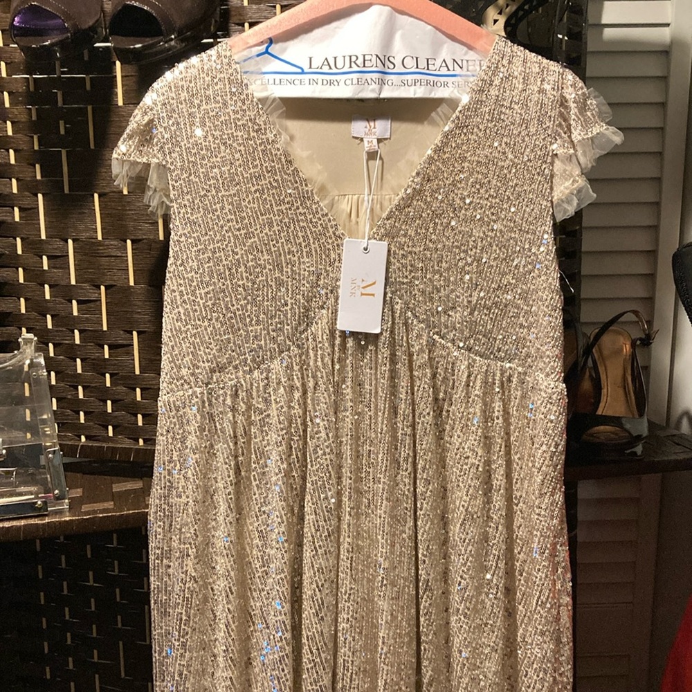 Medium Gold flowing dress by M by MNK